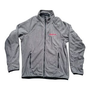 Men’s Snap-on fleece jacket, grey, lightweight, Trimark XL, EUC